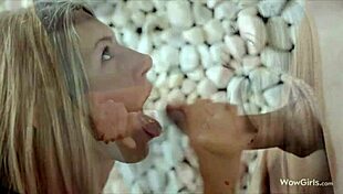 Lucy Sucks Cock Hard in Place