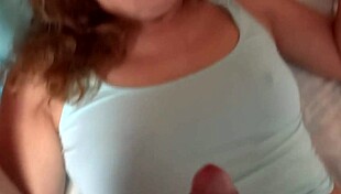 Take your dick out, I want to see it as my wife moans and gets a cumshot on her tits while my friend records 😈