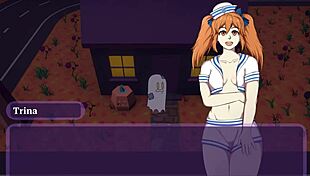 Trick or treat with this witch's pussy licking in hentai