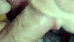 my fat mature lady is givin me a slopy blowjob from my pov, suckin it deep n hard with her wet mouth