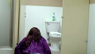 staci performs on the bathroom floor in public outdoor setting with fetish elements