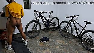 My cousin sucks my dick in the garage before we fuck against the wall