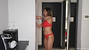 Want to see this busty blonde get serviced in the hotel?