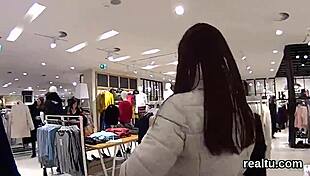 Striking Czech teen gets seduced in the mall, receiving a hardcore POV blowjob and anal