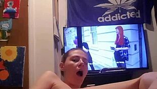 is this slutty whore from canada playing with her tight cunt using toys?