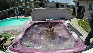 Dayanara's Skinny Body in Hot Tub POV Action!