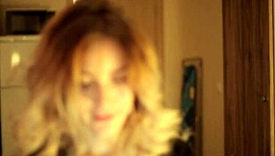 Blonde camwhore TEASING on webcam, clothes RIPPED in striptease