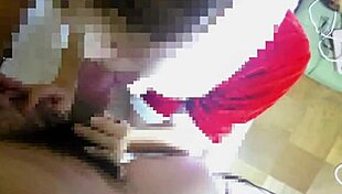 Oh, that housewife in Santa outfit gives such a sloppy blowjob!