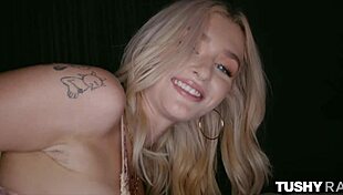 tushyraw tiny 18+ blue-eyed cutie emma bent over for anal riding, gaping ass, blowjob, and facial!