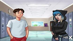 Teen Anime Girl Reveals Big Ass in Summertime Saga Drawing