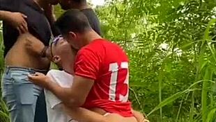 Intense Bareback Gay Fucking in Public Park Without Protection!