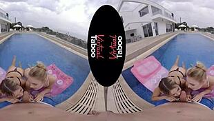 Blonde Riding To Orgasm In Pool Taboo!