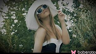 hey, solo blonde jillian janson's masturbating outdoor in 4k with natural tits 😏