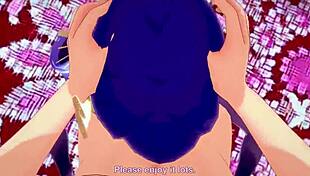 raiden shogun mei banging hard in the room, genshin impact style!