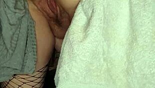 Milf in leggings rides huge thick dildo deep into her pussy hole with toys