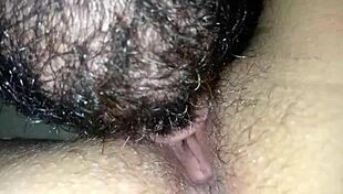 He licks her perfect vagina with his tongue until she orgasms.