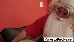 vanessa cage letting santa visit her tight wet pussy