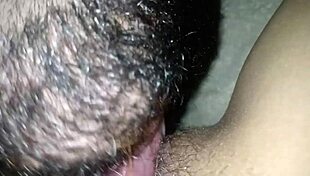 He licks her perfect vagina with his tongue until she orgasms.