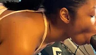 I love watching that big black cock bust a nut on my ebony face during our facial session