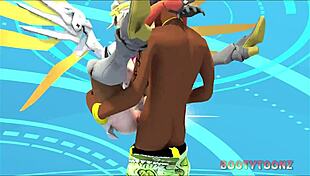 Mercy’s big ass shines in 3D cartoon porn.