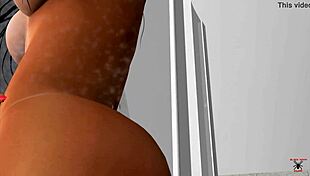 A relaxing shower session with a teen in the bathroom