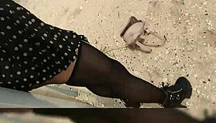 fucking my dildo in the construction area 😏