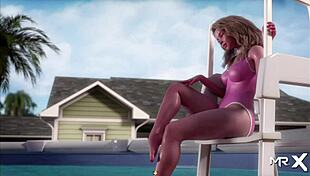 Treasureofnadia Swims Sensually in the Pool