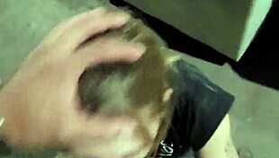 blonde teen sucks coworker in store break room