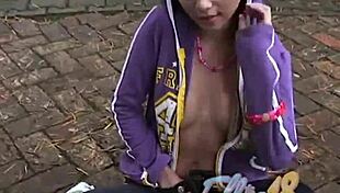 Ellie 18 loves outdoor fingering her pussy.