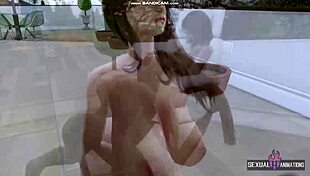 Foot massage to boss turns into hard fucking