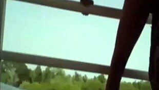 Sexy Brunette Sucks Dick and Rides Huge Ass to Orgasm Outdoors