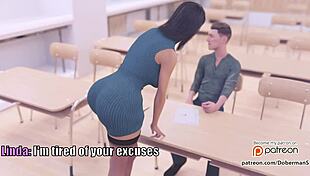 Linda the Teacher in Stockings Cheats with Cock, Leading to a Creampie in This Cartoon Comic Episode