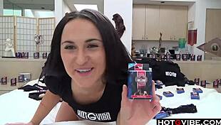 Brunette Camgirl Teasing Her Nice Ass with Toys and Fingering