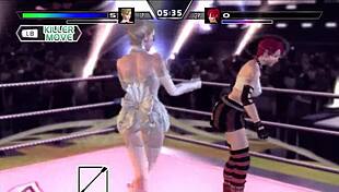 Candy cane's redhead wrestling destruction in rumble roses xx