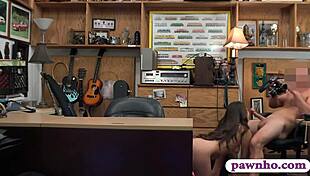 sexy brunette gets nailed by pawn dude on hidden cam 😏