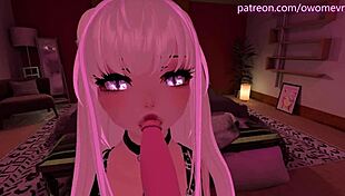 Beautiful pov blowjob in vrchat with lewd moaning and asmr noises vrchat erp 3d hentai