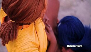 In Public, Ebony Babe Dives Into Pussy, Licking And Sucking Passionately