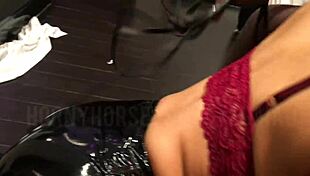 Intense Orgasms with Hornyhorsee in Latex Skirt