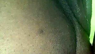 Pretty Ebony Wife Fingers Her Shaved Wet Pussy Intensely