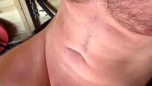 working out naked in the gym with shaved body on display