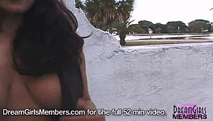 Chase flashes her big tits and nice ass outdoors in public