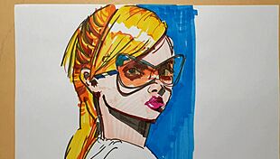 Quick sketch with copic markers the process of drawing a portrait