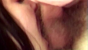 Beautiful babe in retro porn masturbates and sucks cock cutely.