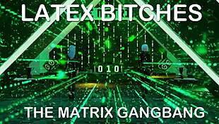 latex group in matrix style with subtle touches and banging vibes