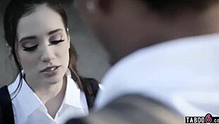 Brunette teen with tattoo gets ass fucked by black boyfriend while jealous friend watches