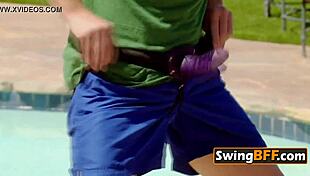 Fun in the sun with a horny sex group of swingers