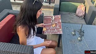 Waiter messes up order, so I invite him home for close-up doggystyle with perfect body couple.