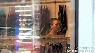 that amateur german girl gets a facial in the mall's changing room