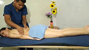 a quick massage turns into steamy fun for this gorgeous teen girl