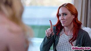 Naughty stepmom Jupiter Jetson seduces Emma Starletto at workplace